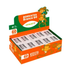 Borracha Branca Escolar Simples Leo&Leo – Caixa com 60 Unidades – R$ 8,75
