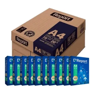Papel Sulfite A4 Report 75g – Caixa com 10 Resmas – R$ 134,75